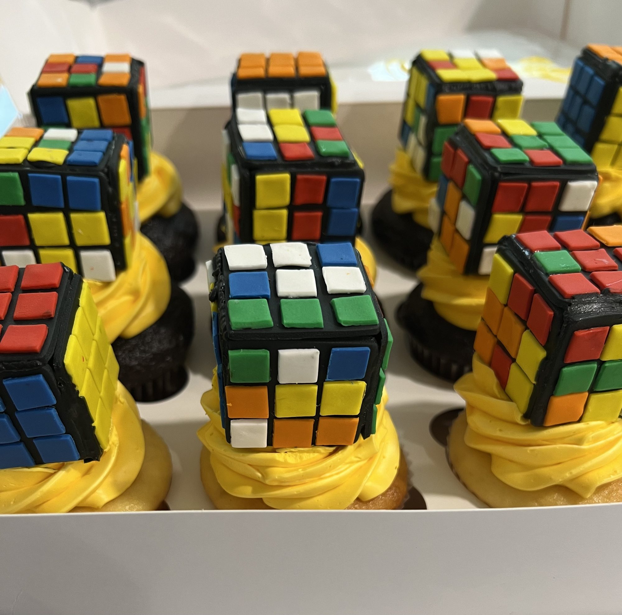 Rubik's Cube cupcakes